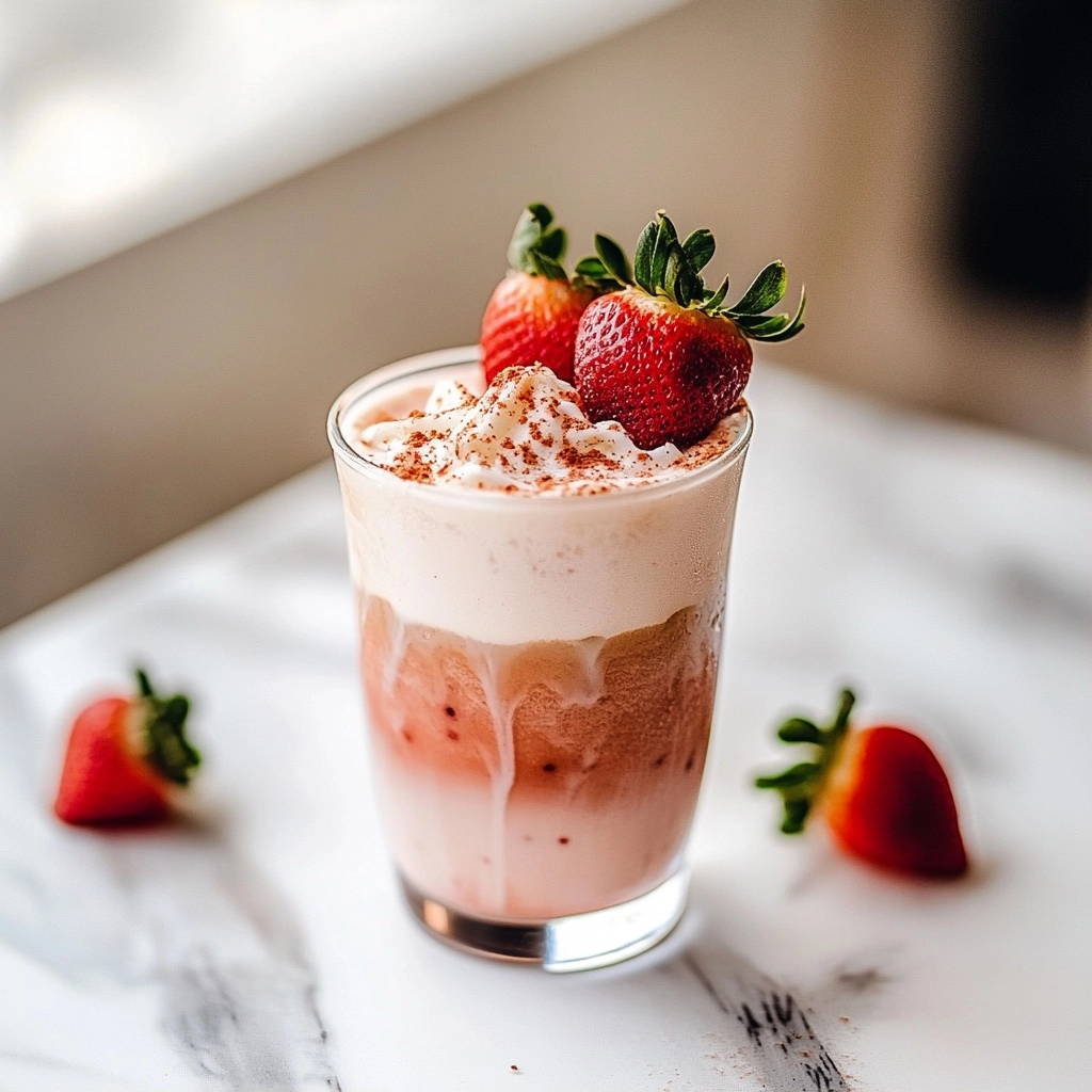 Iced Strawberry Cheesecake Latte Recipe