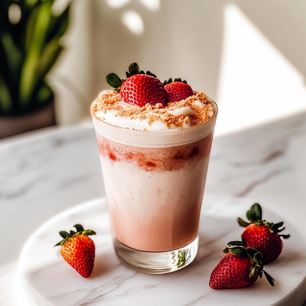 Iced Strawberry Cheesecake Latte Recipe