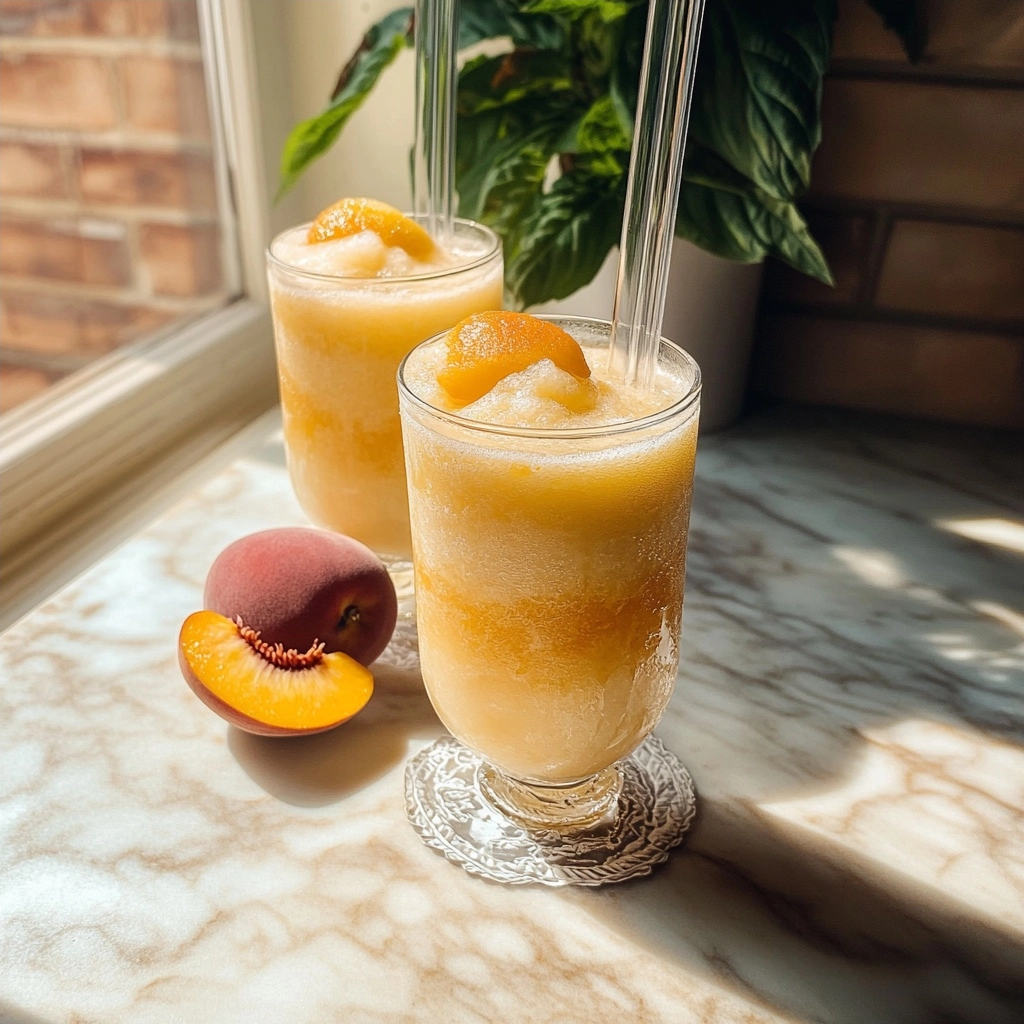 4 Ingredient Frozen Peach Lemonade