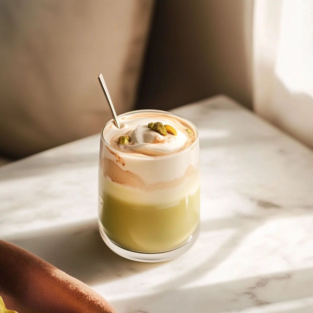 Pistachio Latte with Homemade Pistachio Cream