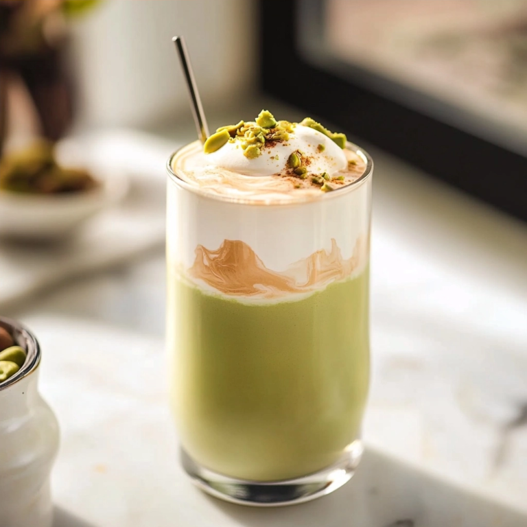 Pistachio Latte with Homemade Pistachio Cream