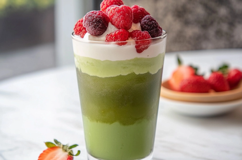 Iced Double Berry Matcha: A Refreshing Layered Drink Recipe